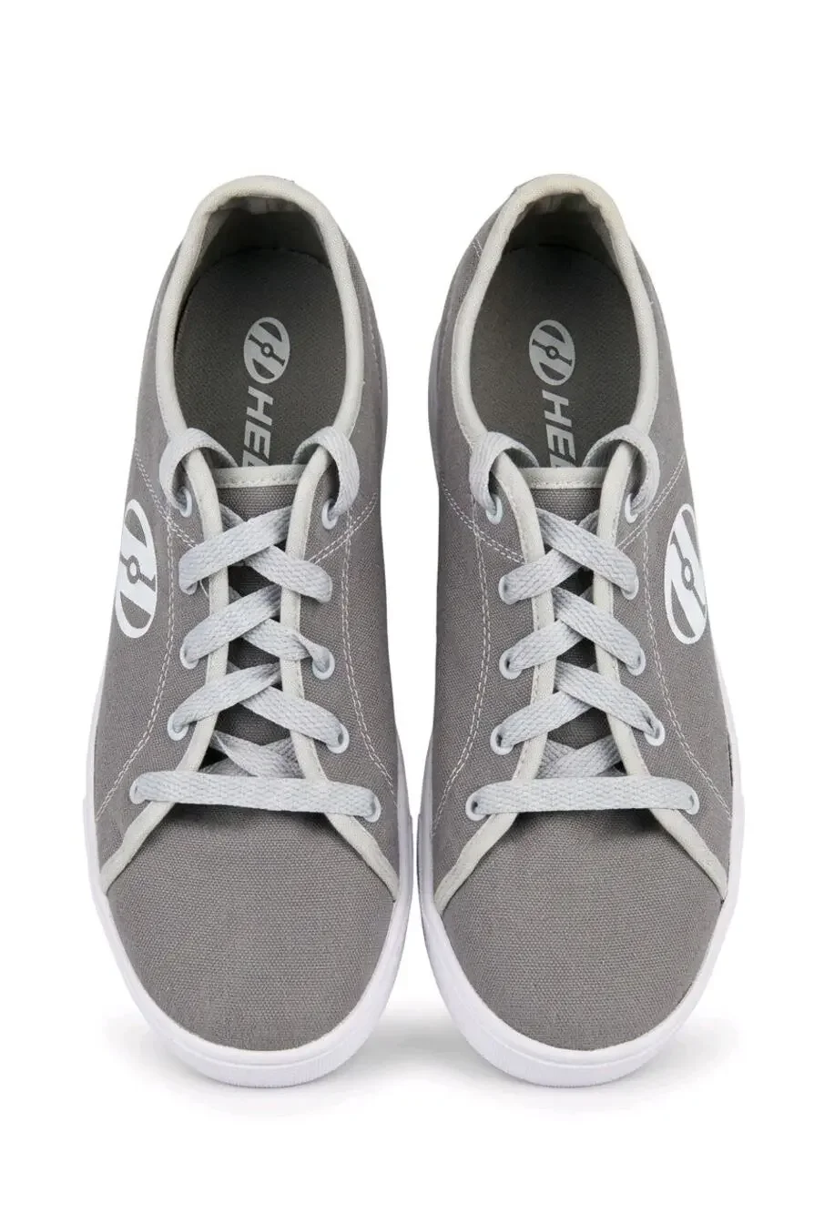 Heelys Pro 2.0 Canvas Skate Shoes Men's Size 7 Gray White HES10455 With Wheels